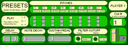 Figure 5: <em>Presets</em> interface (player 1 — others lack “cue #”)